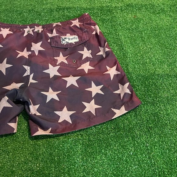 Trunks Surf & Swim Men's Drawstring Easy Care Quick Dry Stars Swim Short Size M - Picture 8 of 11